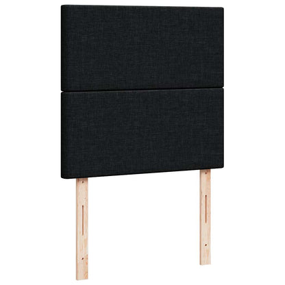 Struttura Letto Pouf con Materasso Nero 90x190 cm in Tessuto | homemem39