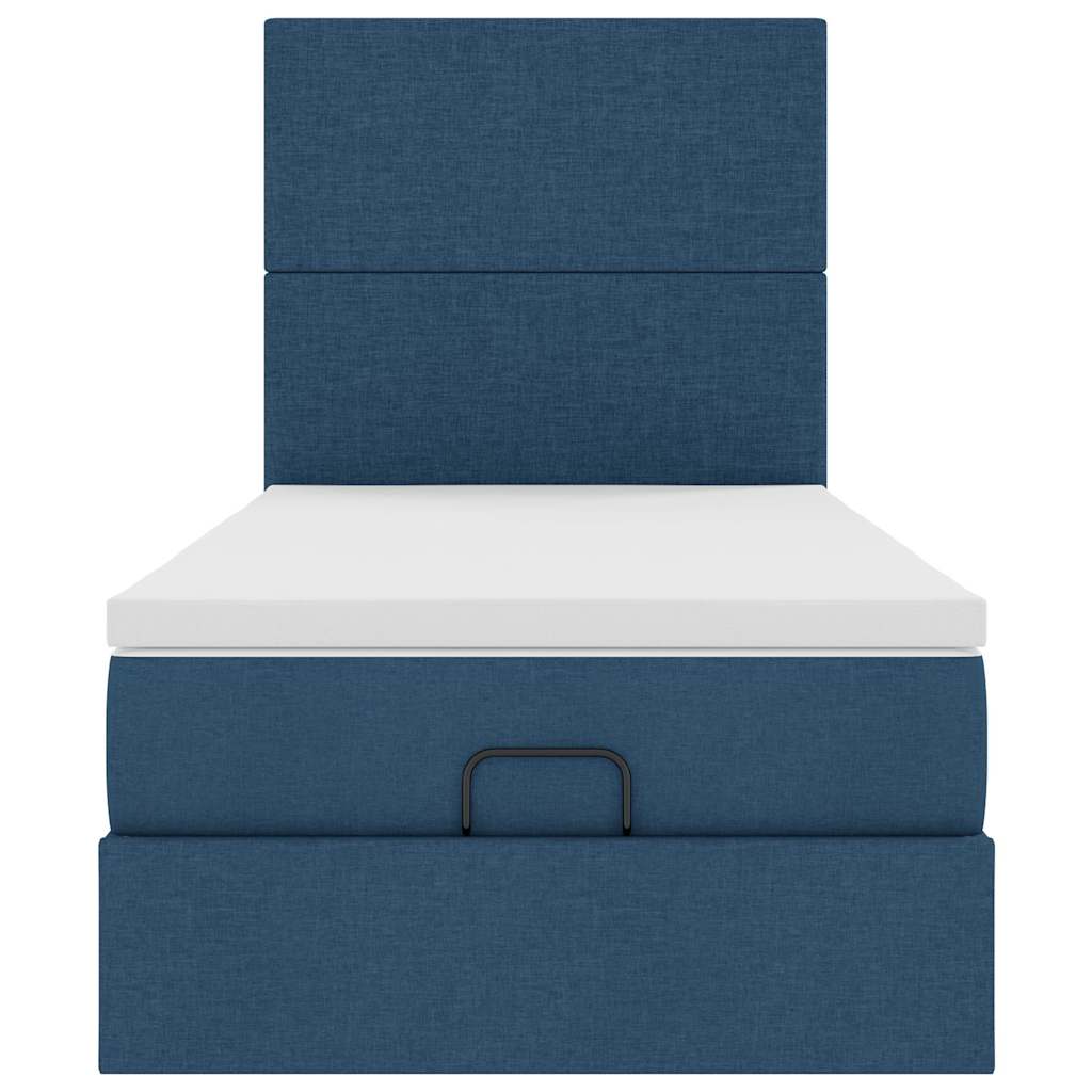 Pouf Letto con Materasso e LED Blu 90x200 cm in Tessuto | homemem39