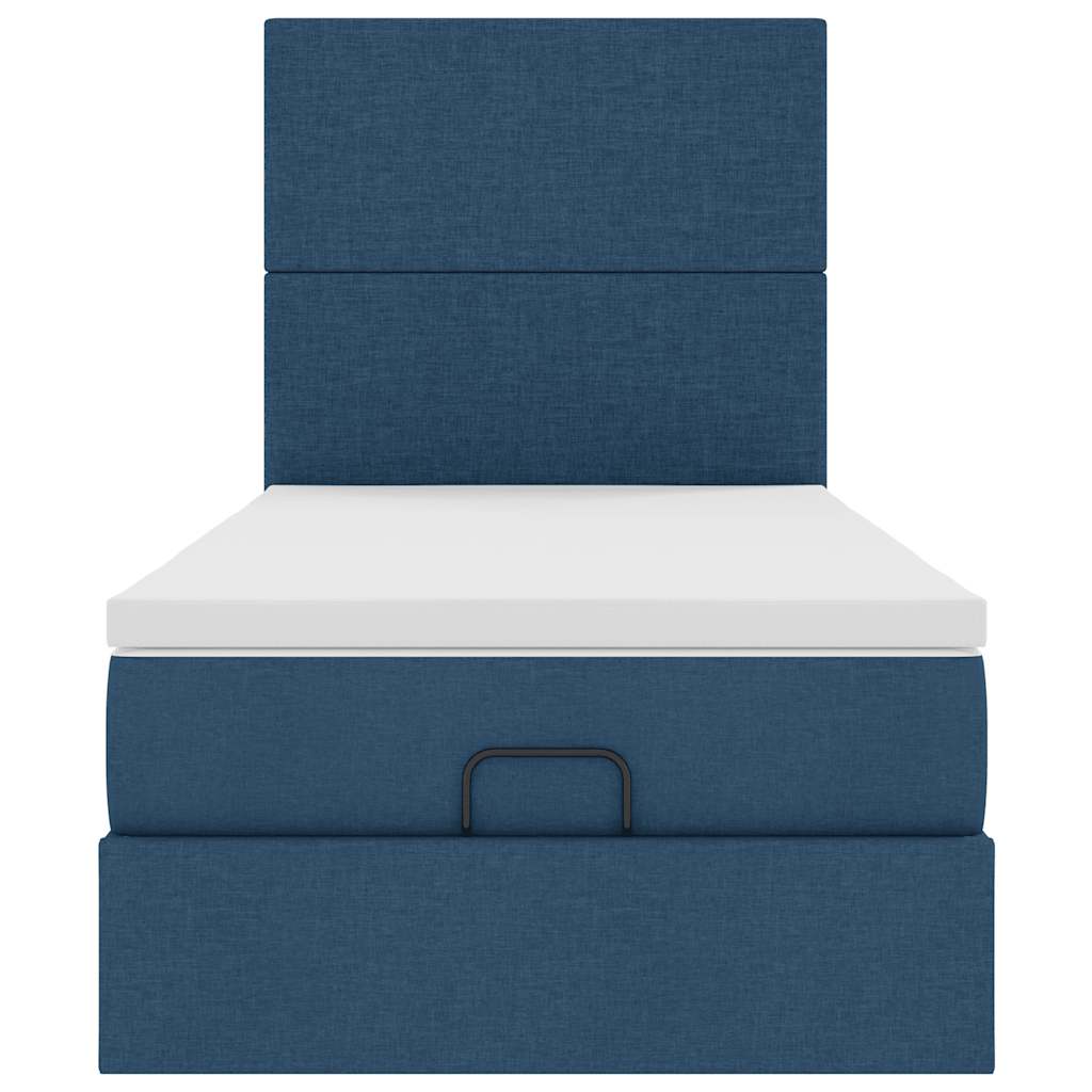 Pouf Letto con Materasso e LED Blu 100x200 cm in Tessuto | homemem39