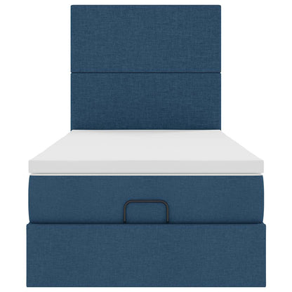 Pouf Letto con Materasso e LED Blu 100x200 cm in Tessuto | homemem39