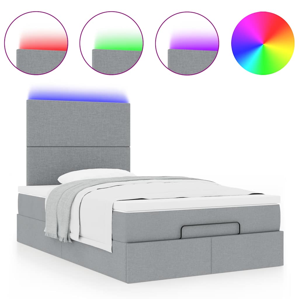Struttura Letto Pouf con Materasso 120x190 cm in Tessuto | homemem39