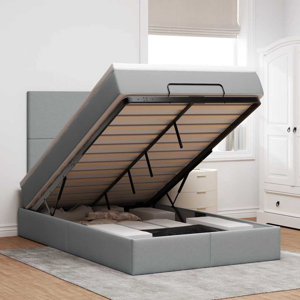 Struttura Letto Pouf con Materasso 120x190 cm in Tessuto | homemem39