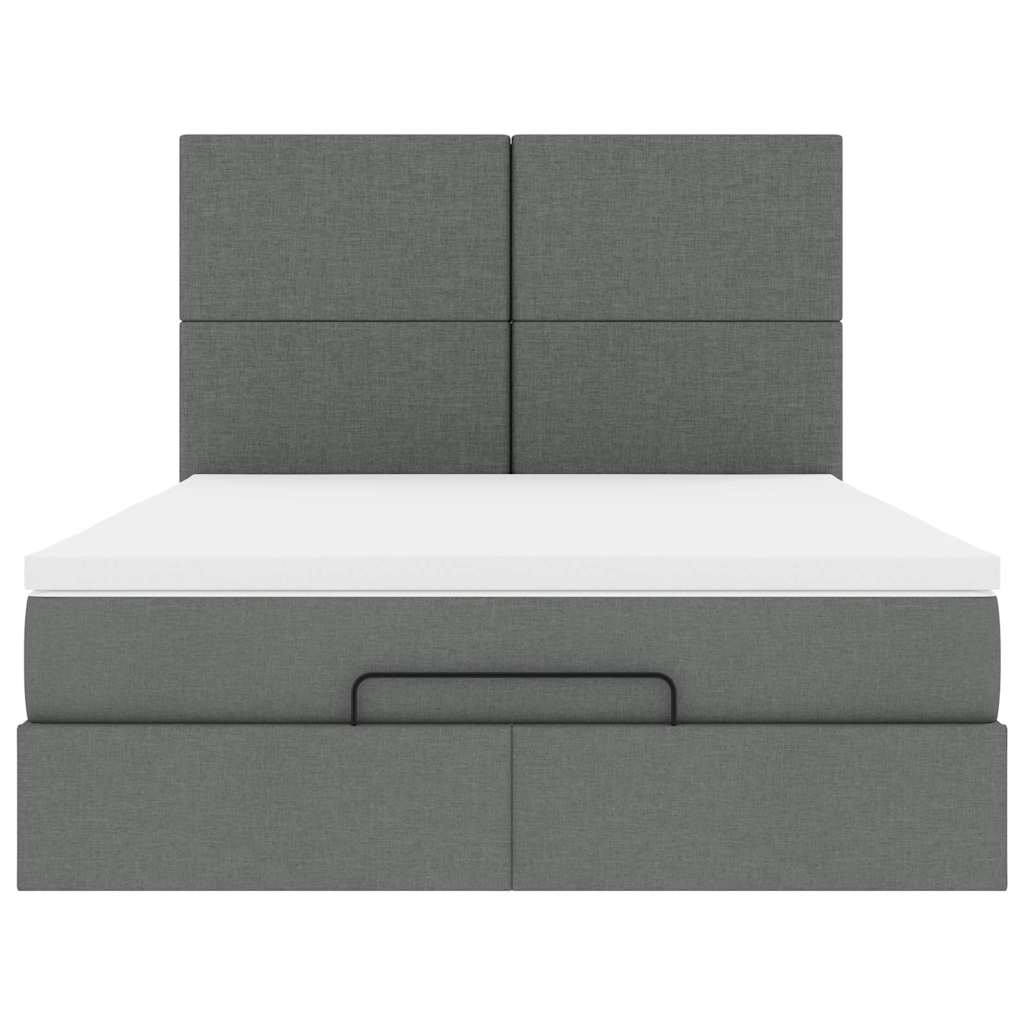 Struttura Letto Pouf con Materasso 140x190 cm in Tessuto