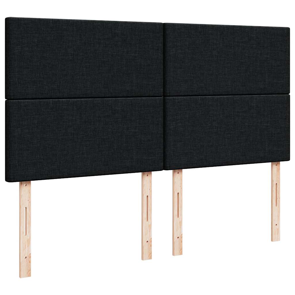 Struttura Letto Pouf con Materasso Nero 180x200 cm in Tessuto | homemem39