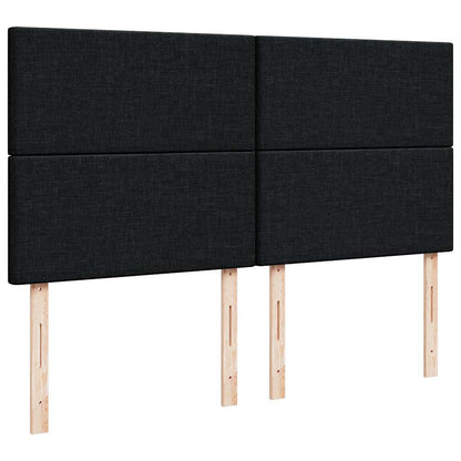Struttura Letto Pouf con Materasso Nero 180x200 cm in Tessuto | homemem39
