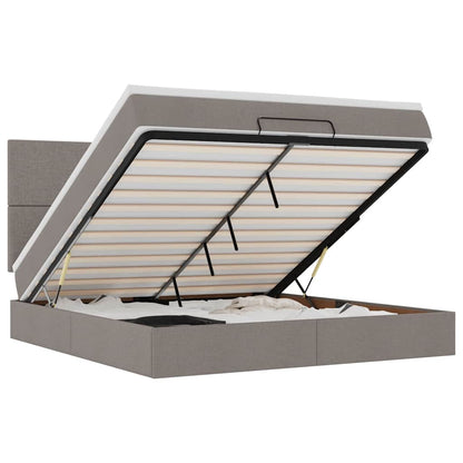 Struttura Letto Pouf con Materasso Tortora 180x200cm in Tessuto