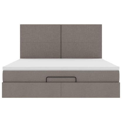 Struttura Letto Pouf con Materasso Tortora 180x200cm in Tessuto