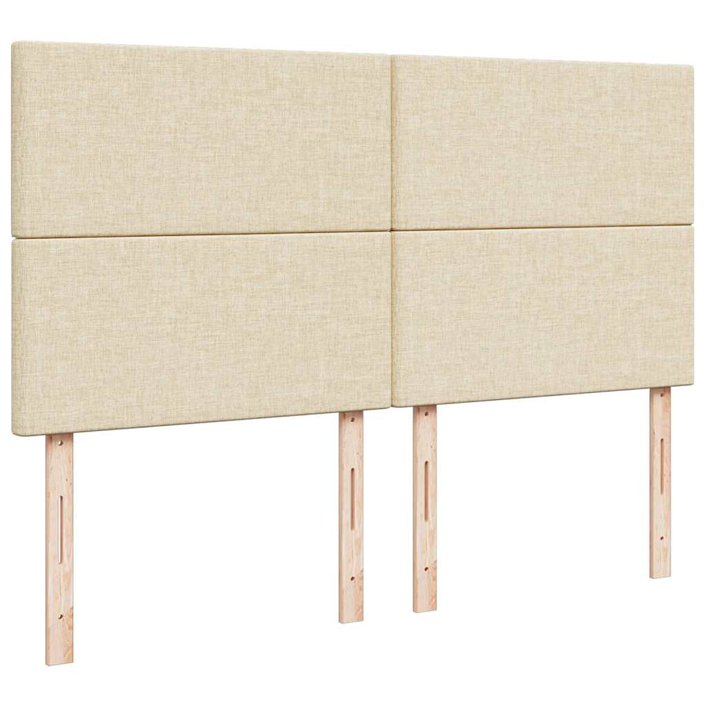 Struttura Letto Pouf con Materasso Crema 180x200 cm in Tessuto