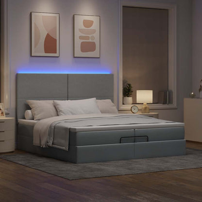 Struttura Letto Pouf con Materassi 200x200 cm in Tessuto