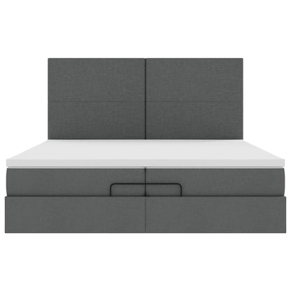 Struttura Letto Pouf con Materassi 200x200 cm in Tessuto