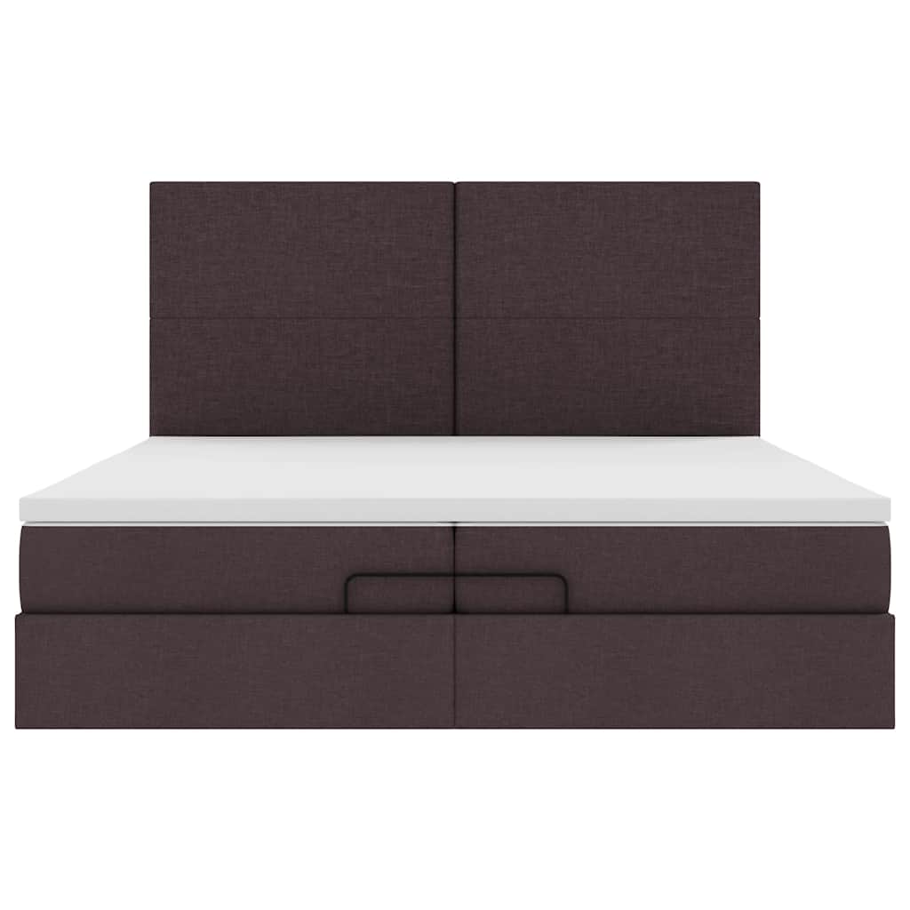 Struttura Letto Pouf con Materassi 200x200 cm in Tessuto