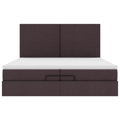 Struttura Letto Pouf con Materassi 200x200 cm in Tessuto