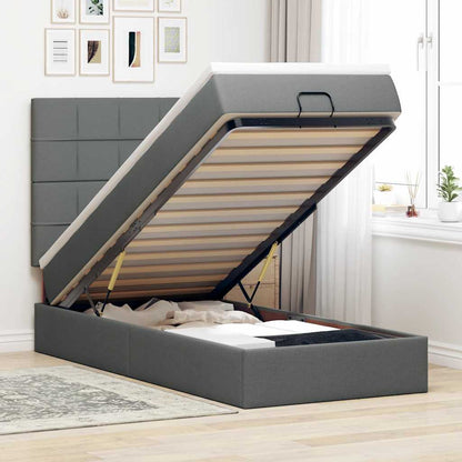 Struttura Letto Pouf con Materasso 90x190 cm in Tessuto | homemem39