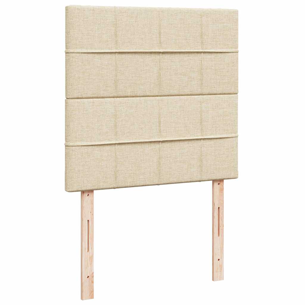 Pouf Letto con Materasso e LED Crema 90x200 cm in Tessuto | homemem39