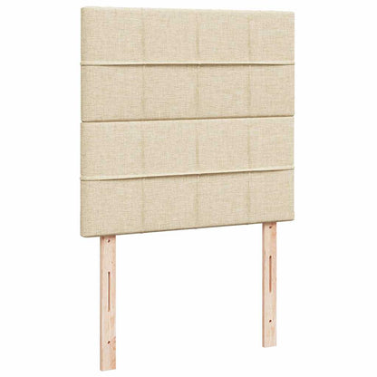 Pouf Letto con Materasso e LED Crema 90x200 cm in Tessuto | homemem39