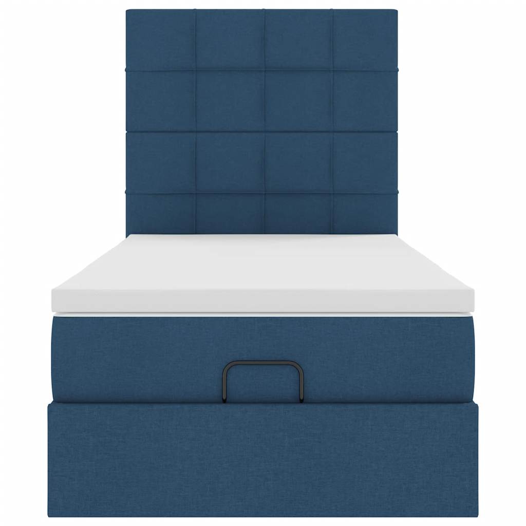 Pouf Letto con Materasso e LED Blu 100x200 cm in Tessuto | homemem39