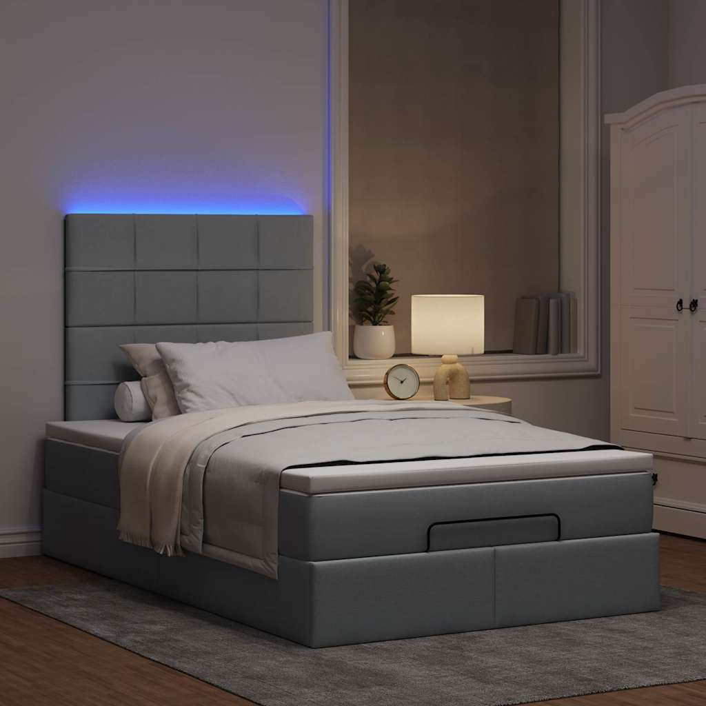 Struttura Letto Pouf con Materasso 120x190 cm in Tessuto | homemem39