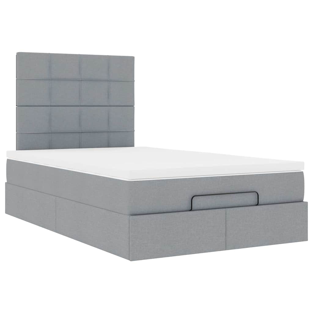 Struttura Letto Pouf con Materasso 120x190 cm in Tessuto | homemem39