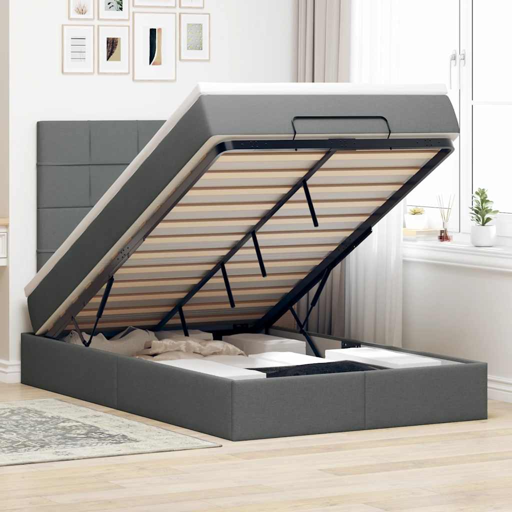 Struttura Letto Pouf con Materasso 80x200 cm in Tessuto | homemem39