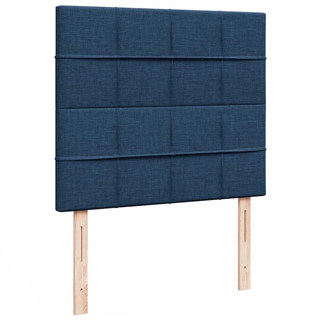 Struttura Letto Pouf con Materasso Blu 120x190 cm in Tessuto