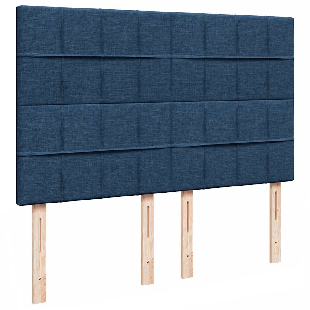 Struttura Letto Pouf con Materasso Blu 140x200cm in Tessuto