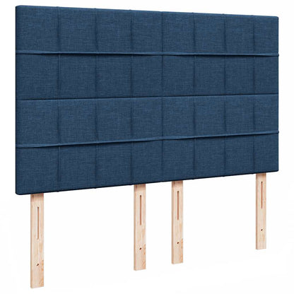 Struttura Letto Pouf con Materasso Blu 140x200cm in Tessuto
