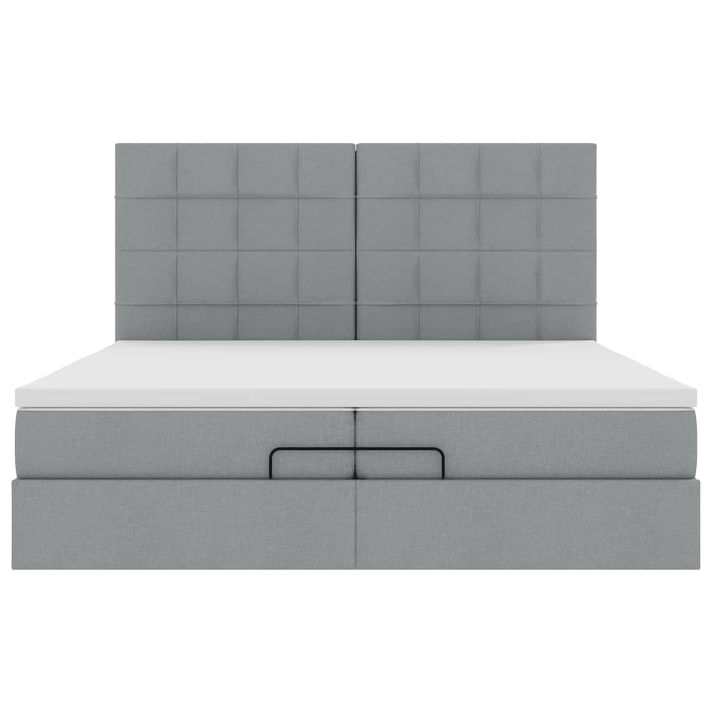 Struttura Letto Pouf con Materassi 200x200 cm in Tessuto
