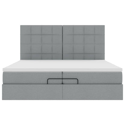 Struttura Letto Pouf con Materassi 200x200 cm in Tessuto