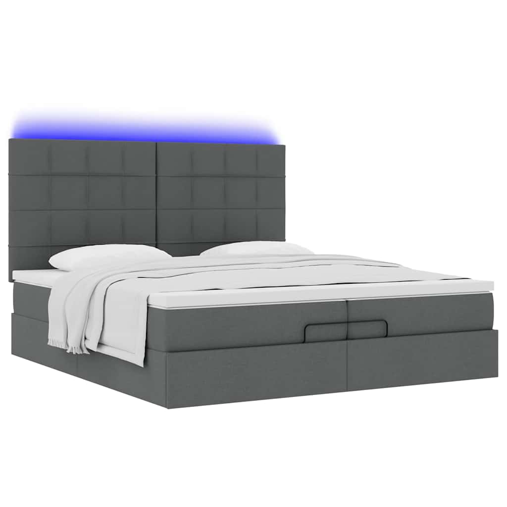 Struttura Letto Pouf con Materassi 200x200 cm in Tessuto | homemem39