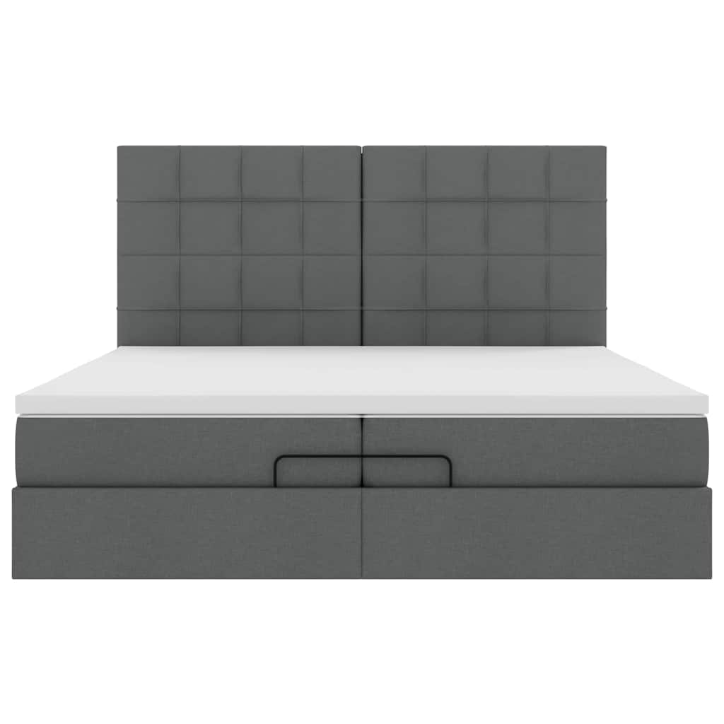 Struttura Letto Pouf con Materassi 200x200 cm in Tessuto