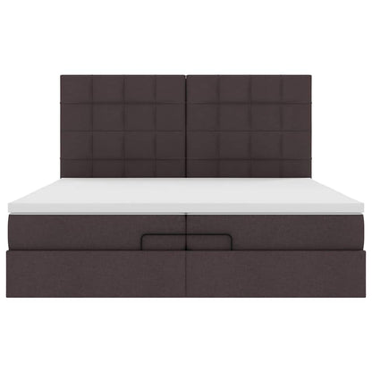 Struttura Letto Pouf con Materassi 200x200 cm in Tessuto