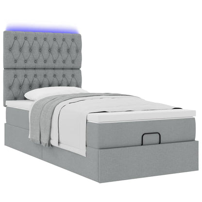 Struttura Letto Pouf con Materasso 90x190 cm in Tessuto | homemem39