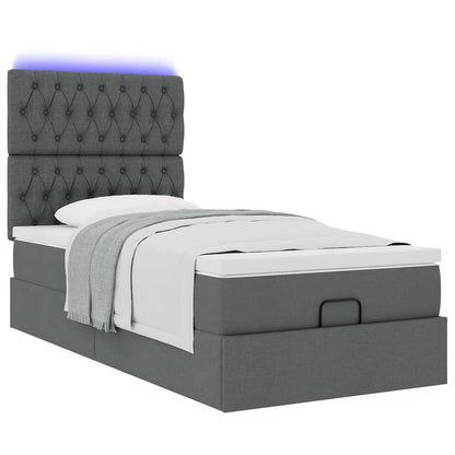 Struttura Letto Pouf con Materasso 90x190 cm in Tessuto | homemem39