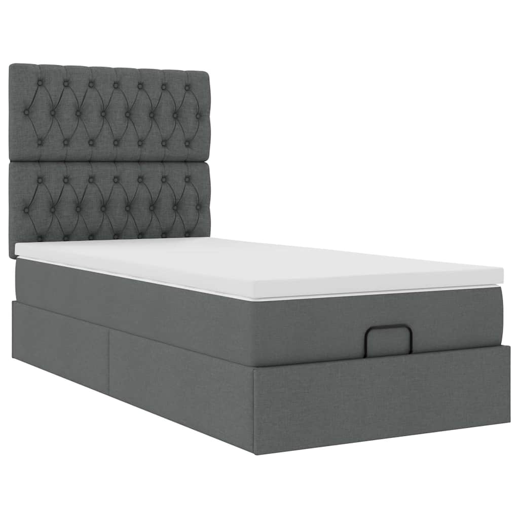 Struttura Letto Pouf con Materasso 90x190 cm in Tessuto | homemem39
