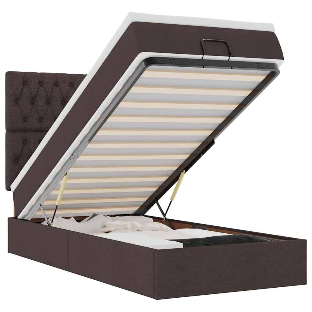 Struttura Letto Pouf con Materasso 100x200 cm in Tessuto - homemem39