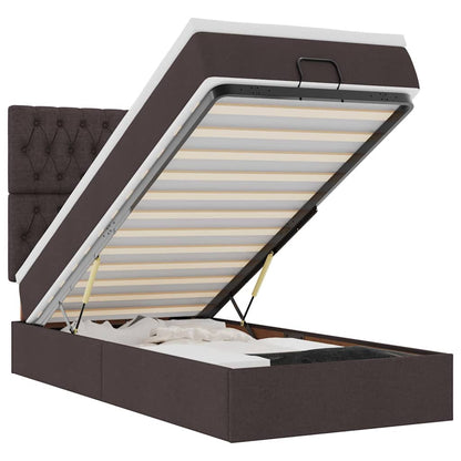 Struttura Letto Pouf con Materasso 100x200 cm in Tessuto - homemem39