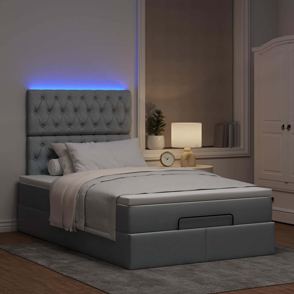 Struttura Letto Pouf con Materasso 120x190 cm in Tessuto | homemem39