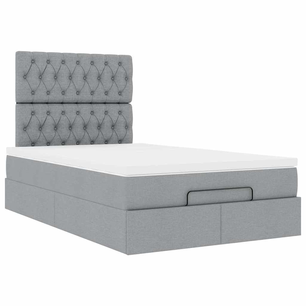 Struttura Letto Pouf con Materasso 120x190 cm in Tessuto | homemem39