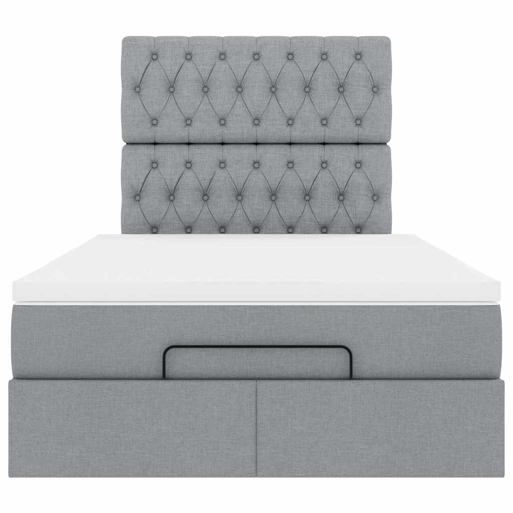 Struttura Letto Pouf con Materasso 120x190 cm in Tessuto | homemem39
