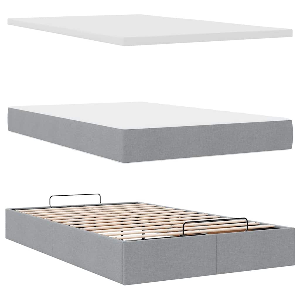 Struttura Letto Pouf con Materasso 120x190 cm in Tessuto | homemem39