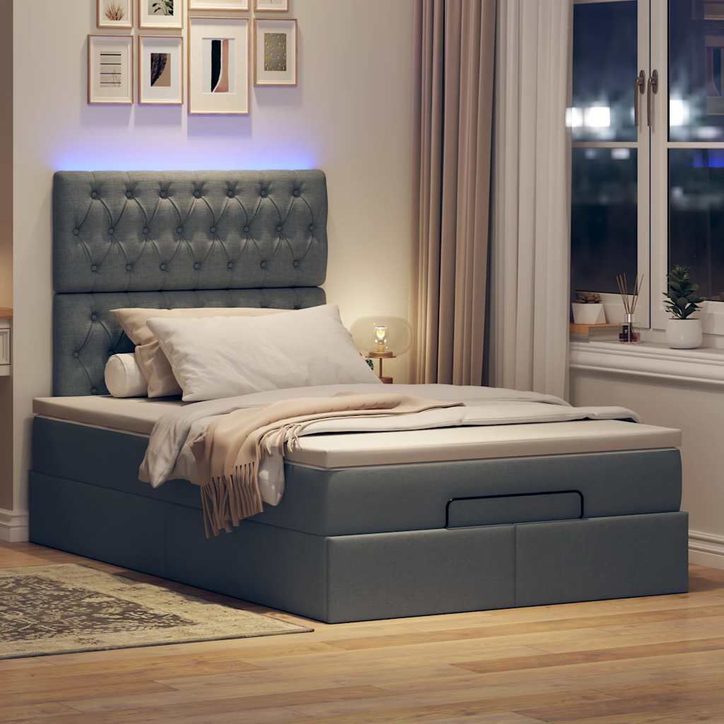 Struttura Letto Pouf con Materasso 80x200 cm in Tessuto | homemem39