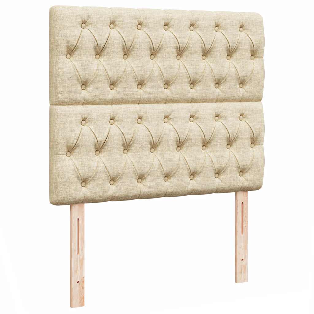 Struttura Letto Pouf con Materasso Crema 120x190 cm in Tessuto | homemem39