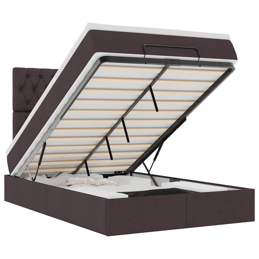 Struttura Letto Pouf con Materasso 120x200 cm in Tessuto - homemem39