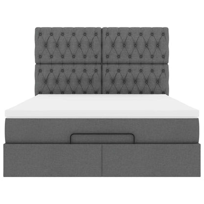 Struttura Letto Pouf con Materasso 140x190 cm in Tessuto