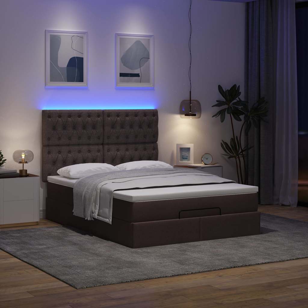 Struttura Letto Pouf con Materasso 140x200 cm in Tessuto | homemem39
