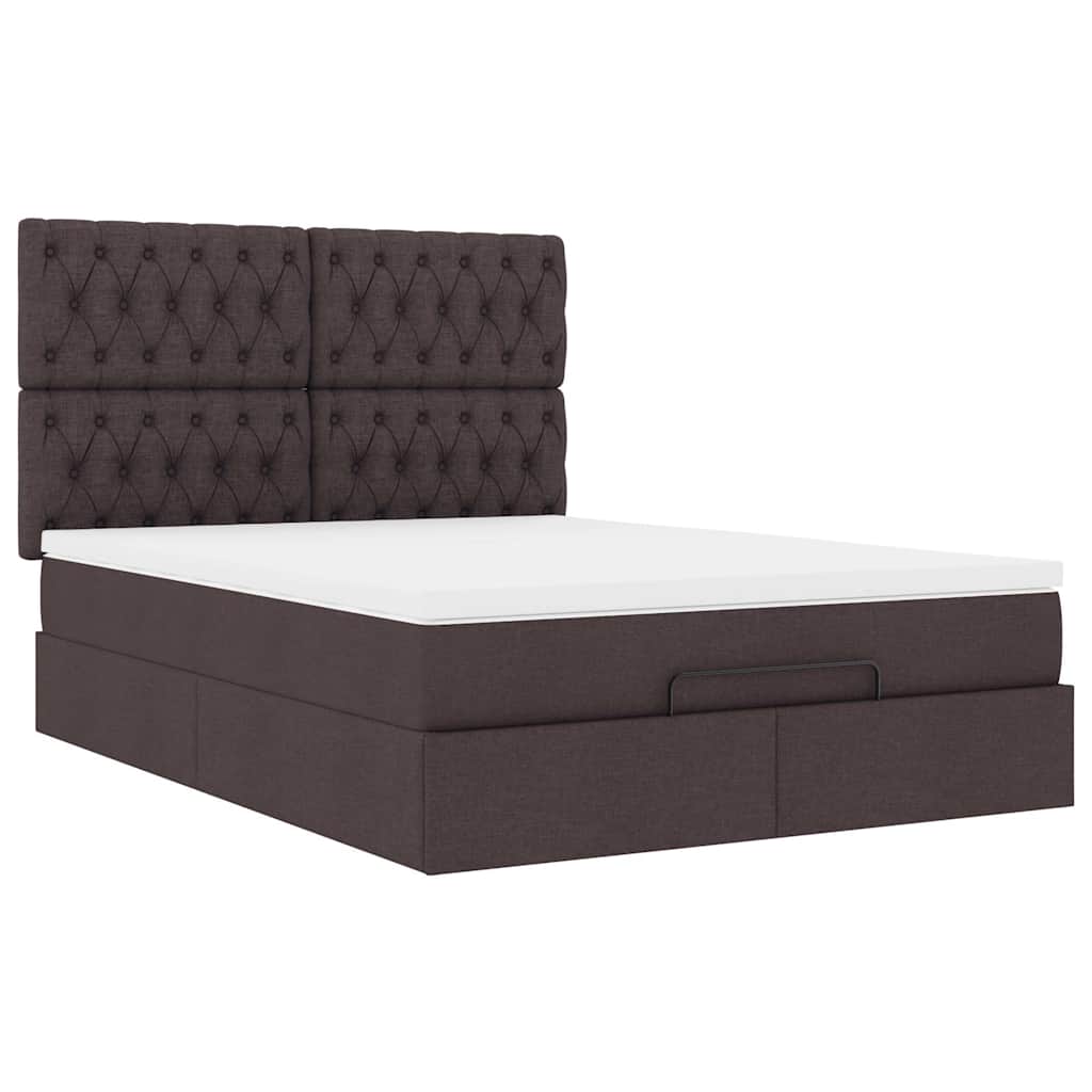 Struttura Letto Pouf con Materasso 140x200 cm in Tessuto | homemem39