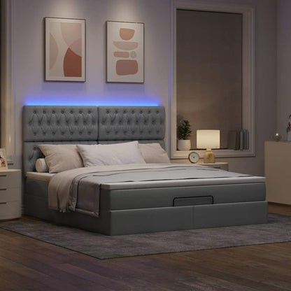 Struttura Letto Pouf con Materasso 160x200 cm in Tessuto | homemem39