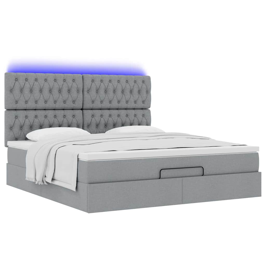 Struttura Letto Pouf con Materasso 160x200 cm in Tessuto | homemem39