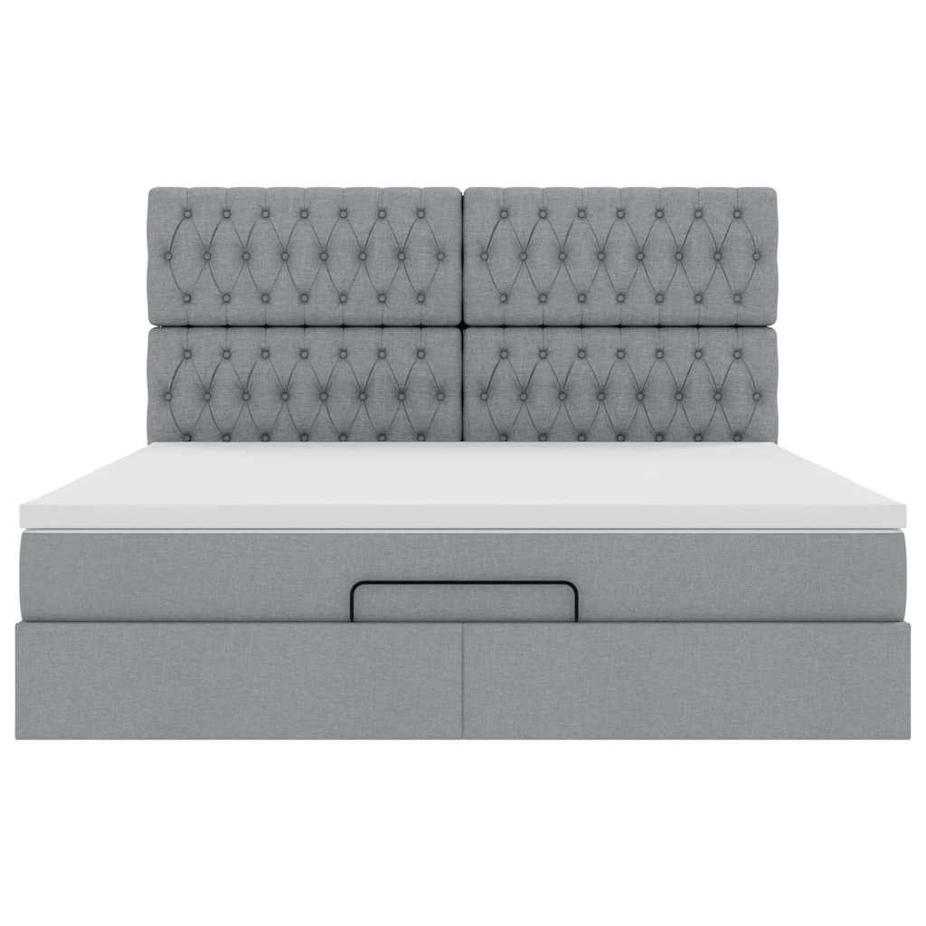 Struttura Letto Pouf con Materasso 160x200 cm in Tessuto | homemem39
