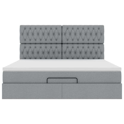 Struttura Letto Pouf con Materasso 160x200 cm in Tessuto